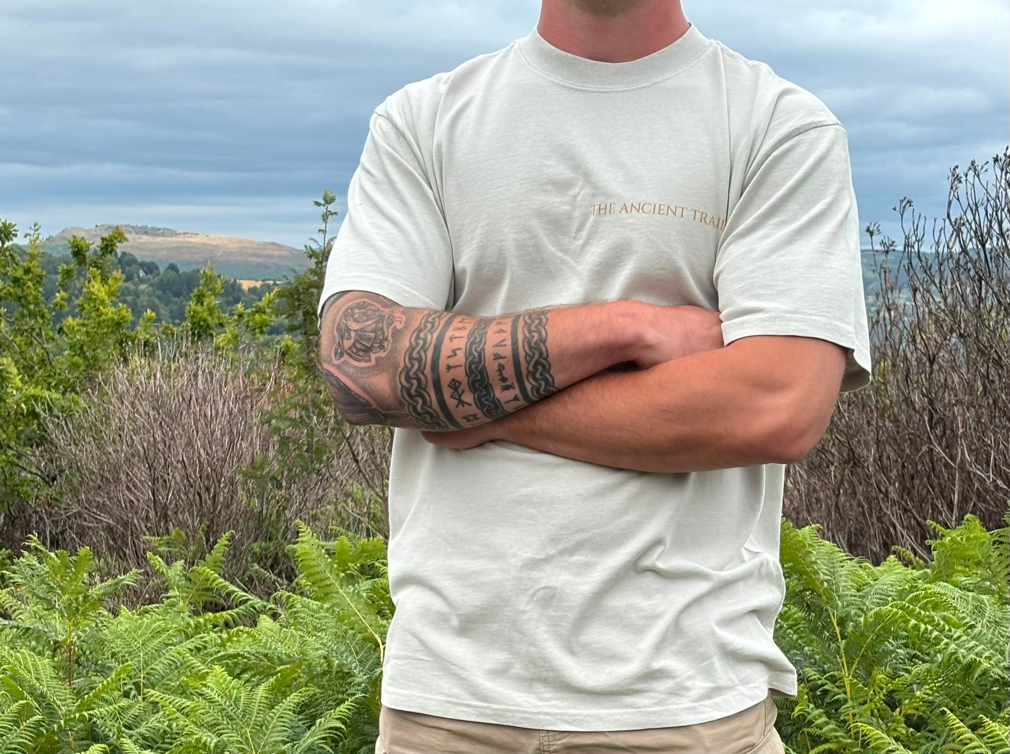 Welsh Celtic Mythology: The Tapestry of the Mabinogi: The Ultimate Premium Heavyweight Graphic Tee With Left Sleeve Symbol